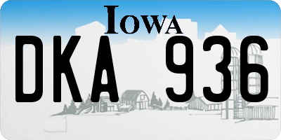 IA license plate DKA936