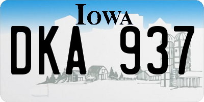IA license plate DKA937