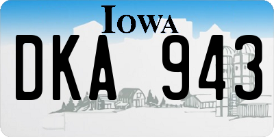 IA license plate DKA943