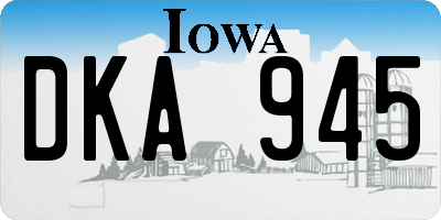 IA license plate DKA945