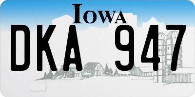 IA license plate DKA947