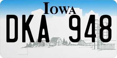 IA license plate DKA948