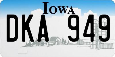 IA license plate DKA949