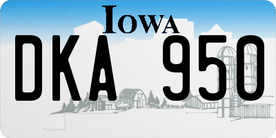 IA license plate DKA950