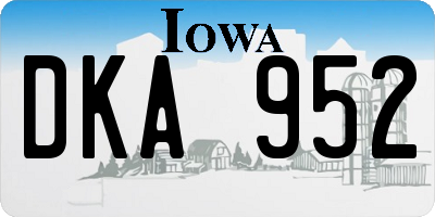IA license plate DKA952