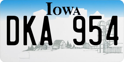 IA license plate DKA954