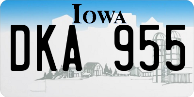 IA license plate DKA955