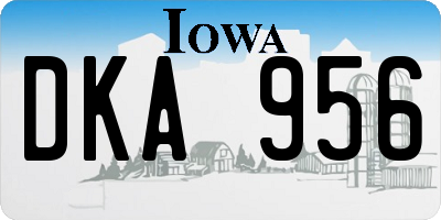 IA license plate DKA956
