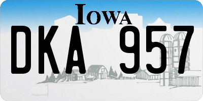 IA license plate DKA957