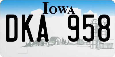 IA license plate DKA958
