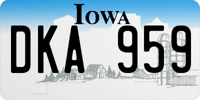 IA license plate DKA959
