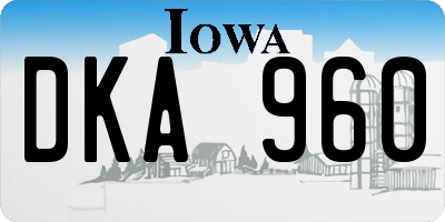 IA license plate DKA960