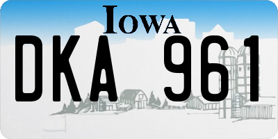 IA license plate DKA961