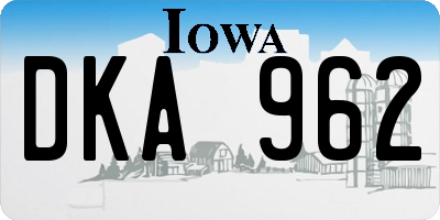 IA license plate DKA962
