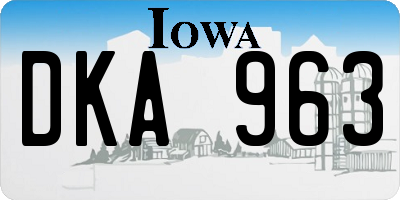 IA license plate DKA963