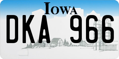IA license plate DKA966