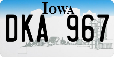 IA license plate DKA967