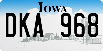 IA license plate DKA968