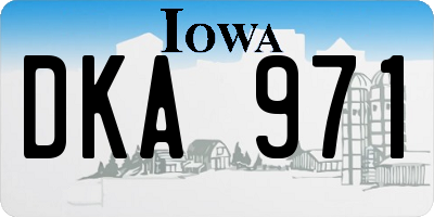 IA license plate DKA971