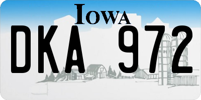 IA license plate DKA972