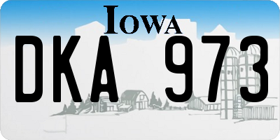 IA license plate DKA973