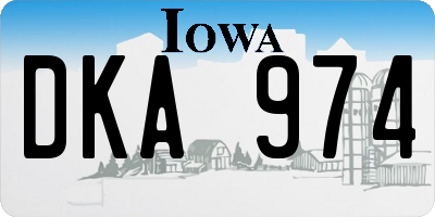 IA license plate DKA974