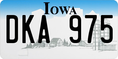 IA license plate DKA975