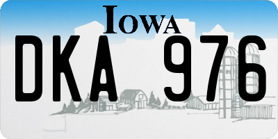IA license plate DKA976