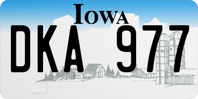 IA license plate DKA977