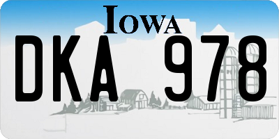 IA license plate DKA978