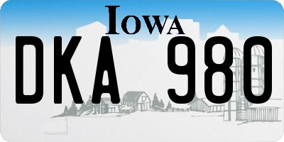 IA license plate DKA980