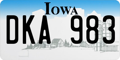 IA license plate DKA983