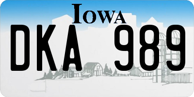 IA license plate DKA989