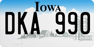 IA license plate DKA990