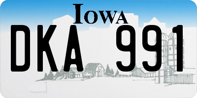 IA license plate DKA991