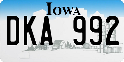 IA license plate DKA992