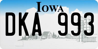 IA license plate DKA993