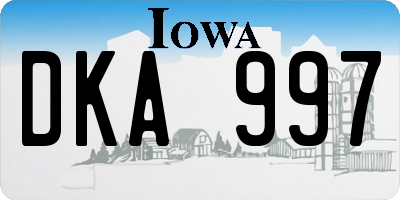 IA license plate DKA997