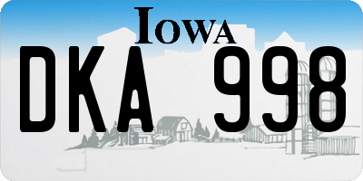 IA license plate DKA998