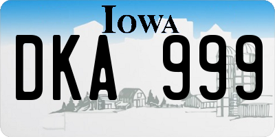 IA license plate DKA999