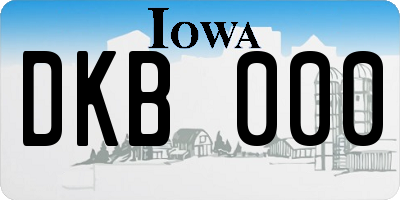 IA license plate DKB000