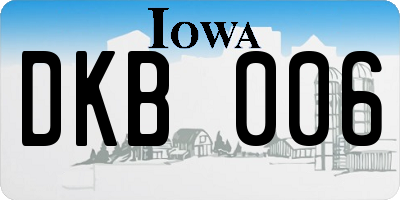 IA license plate DKB006