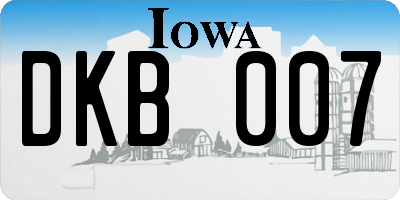 IA license plate DKB007
