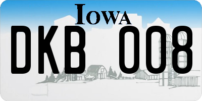 IA license plate DKB008