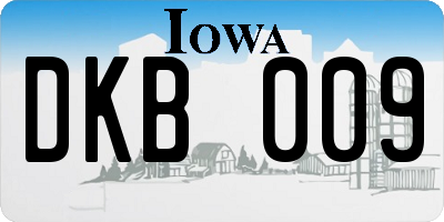 IA license plate DKB009