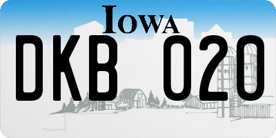 IA license plate DKB020