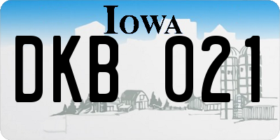 IA license plate DKB021