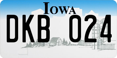 IA license plate DKB024