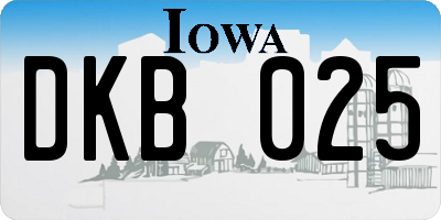 IA license plate DKB025