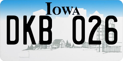 IA license plate DKB026